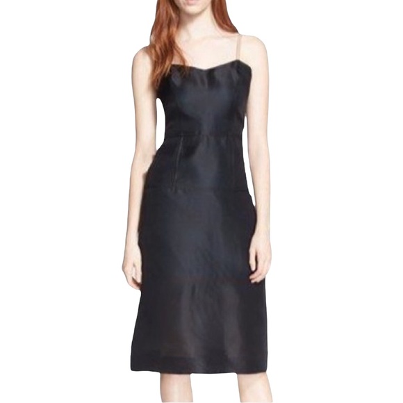 new MBMJ Marc by Marc Jacobs ❉ Silk Sheer Layer Midi Cocktail Dress ❉ Black ❉ 6 - Picture 5 of 17